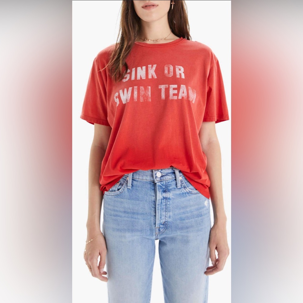 MOTHER Red 'Sink or Swim Team' Short Sleeve Tee